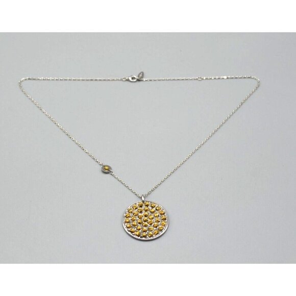 Athomie Gold Spinning Bead Pendant Sterling Silver 925 DB Italy 6.75g 20" Chain - Picture 1 of 10